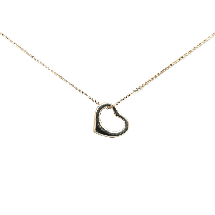 Elsa Peretti Sterling Silver Open Heart Pendant Necklace Silver - Gaby Paris