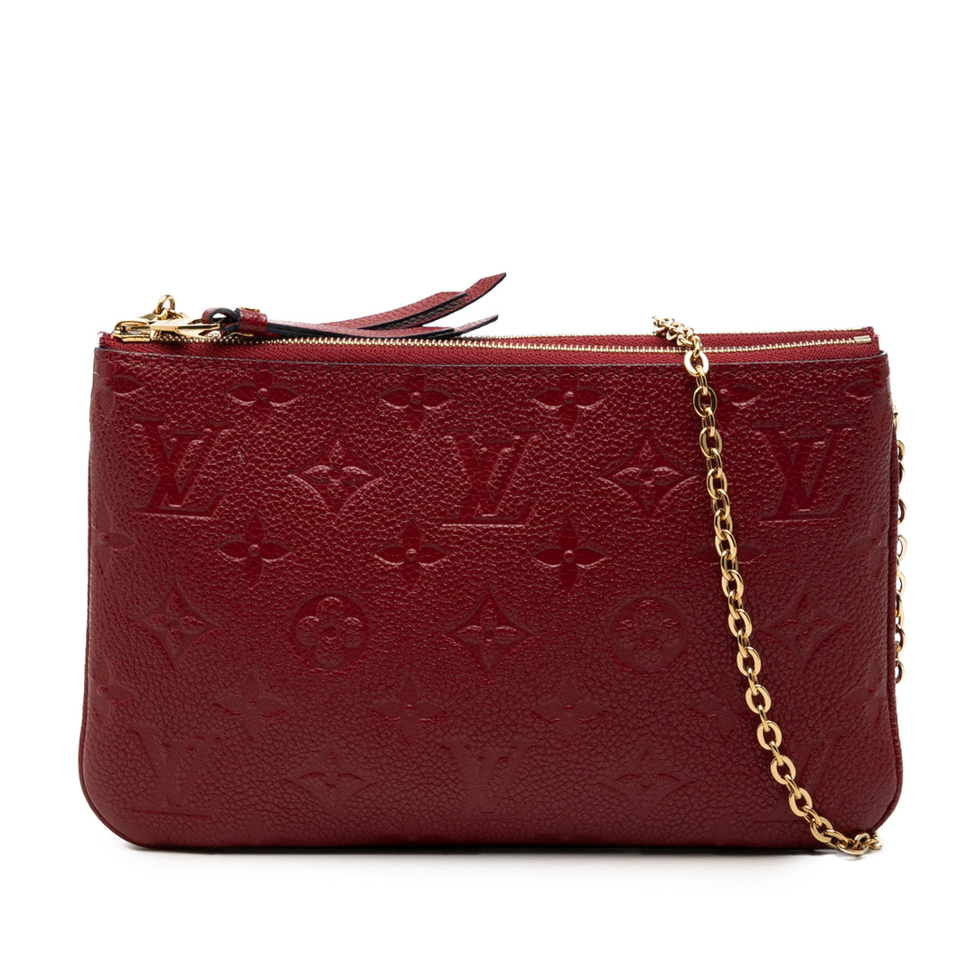 Louis Vuitton Double Zippé Pochette Cuir Monogram Empreinte