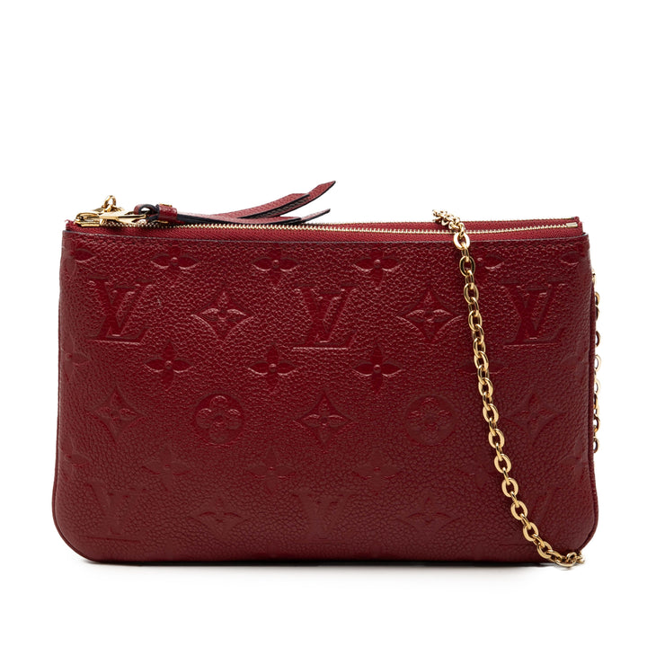 Louis Vuitton Double Zippé Pochette Cuir Monogram Empreinte