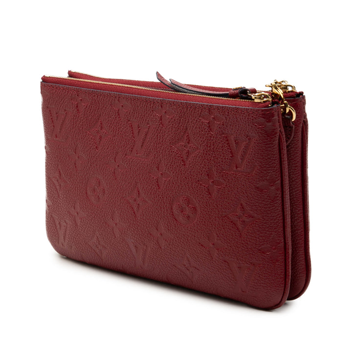 Louis Vuitton Double Zippé Pochette Cuir Monogram Empreinte