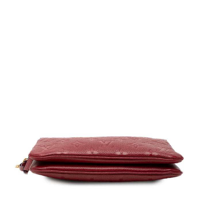 Louis Vuitton Double Zippé Pochette Cuir Monogram Empreinte