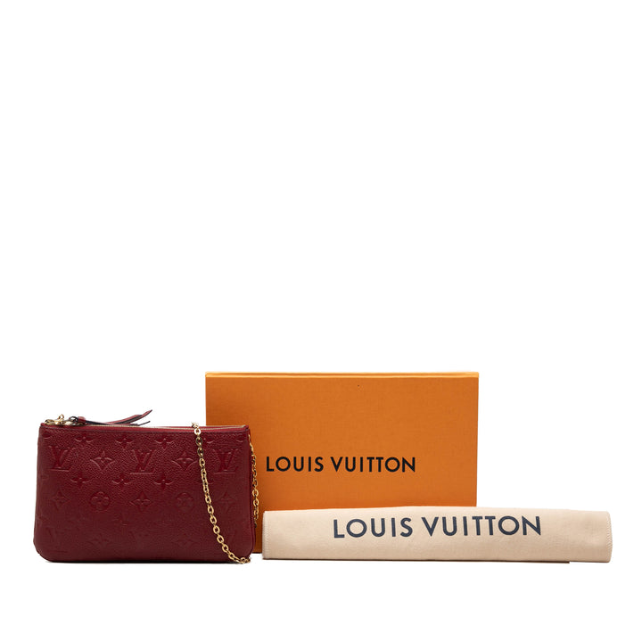 Louis Vuitton Double Zippé Pochette Cuir Monogram Empreinte