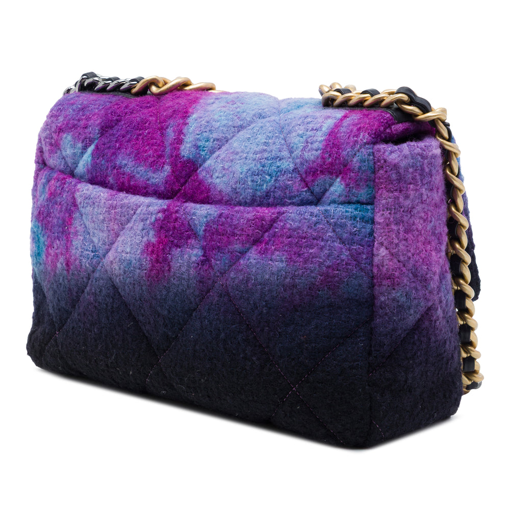 Chanel Sac à main Ombre 19 à rabat Tweed Grand Violet – vue 2 – GABY PARIS