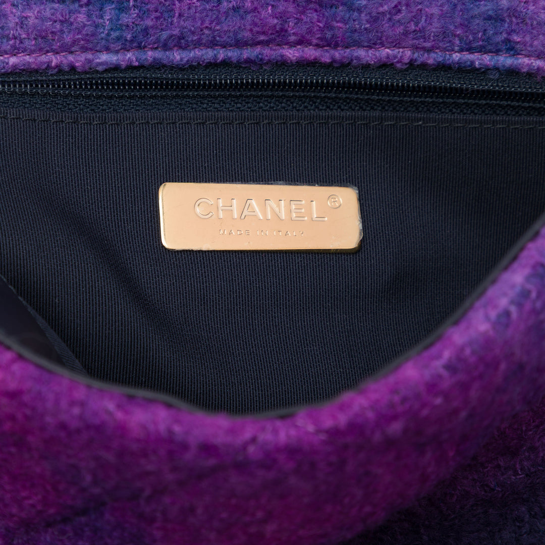 Chanel Sac à main Ombre 19 à rabat Tweed Grand Violet – vue 5 – GABY PARIS