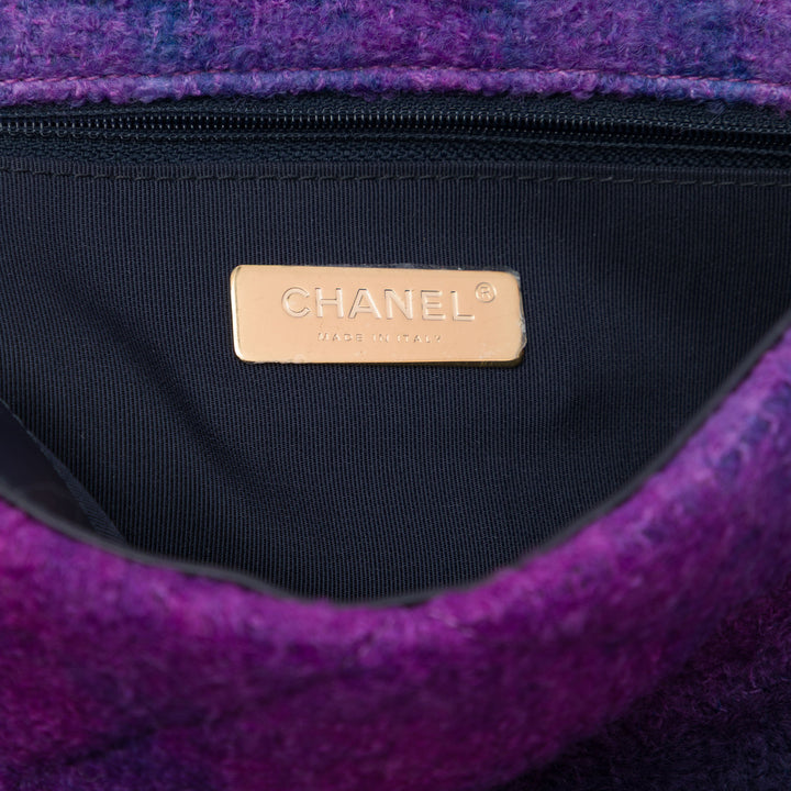 Chanel Sac à main Ombre 19 à rabat Tweed Grand Violet – vue 5 – GABY PARIS