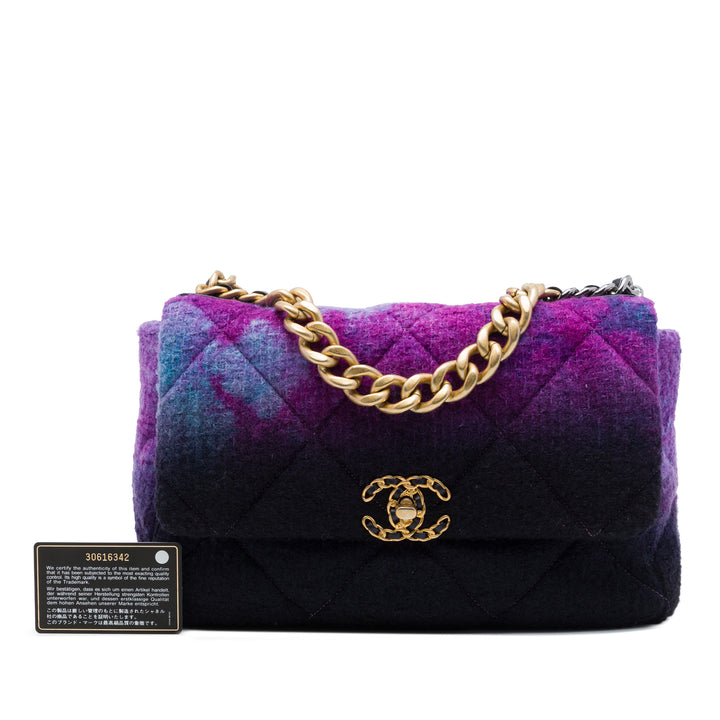 Chanel Sac à main Ombre 19 à rabat Tweed Grand Violet – vue 7 – GABY PARIS