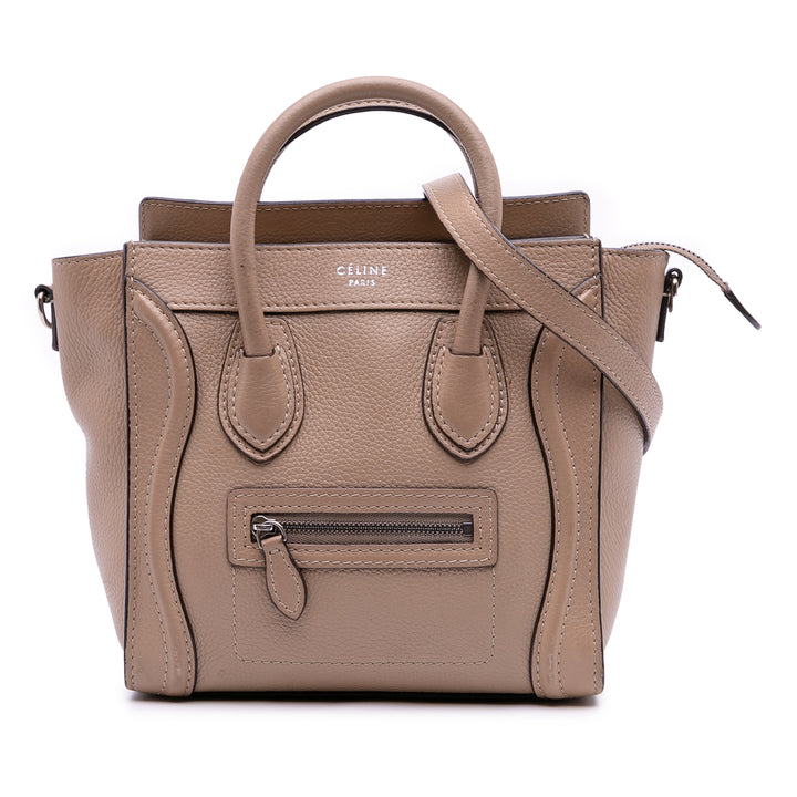 Celine Luggage Cabas Nano Marron – vue principale – GABY PARIS