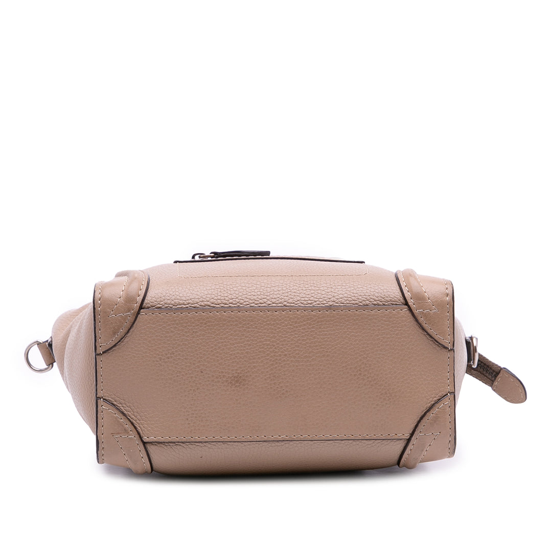Celine Luggage Cabas Nano Marron – vue 3 – GABY PARIS