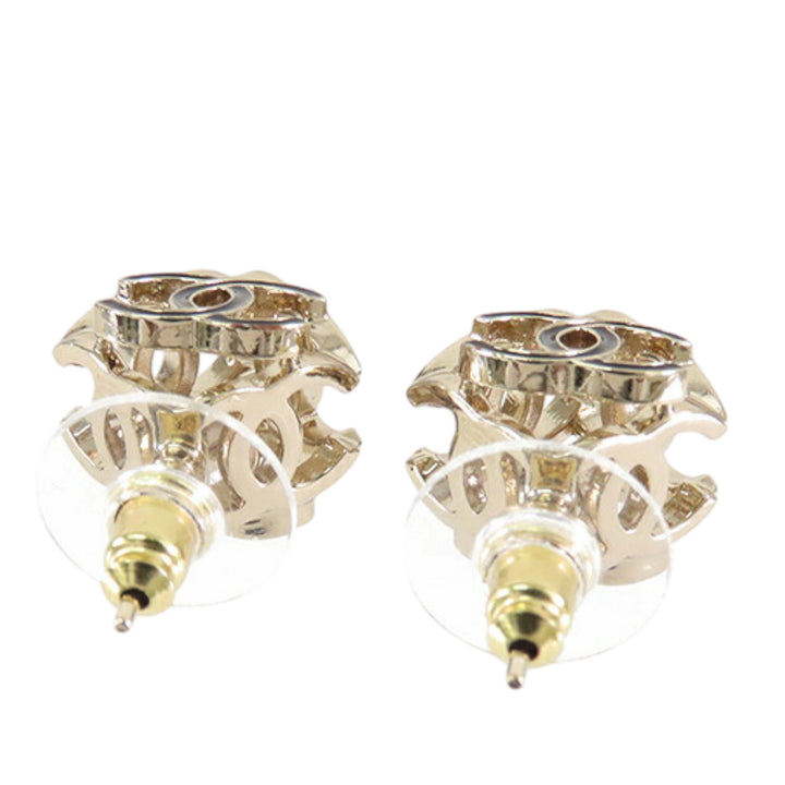 Chanel CC plaqué Enamel Cube Logo fermoir poussette Boucle d’oreilles