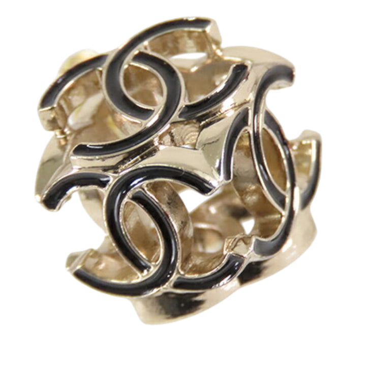 Chanel CC plaqué Enamel Cube Logo fermoir poussette Boucle d’oreilles