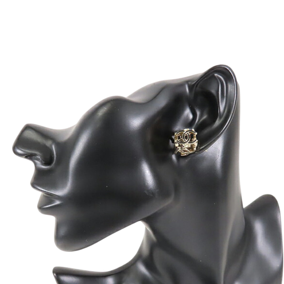 Chanel CC plaqué Enamel Cube Logo fermoir poussette Boucle d’oreilles