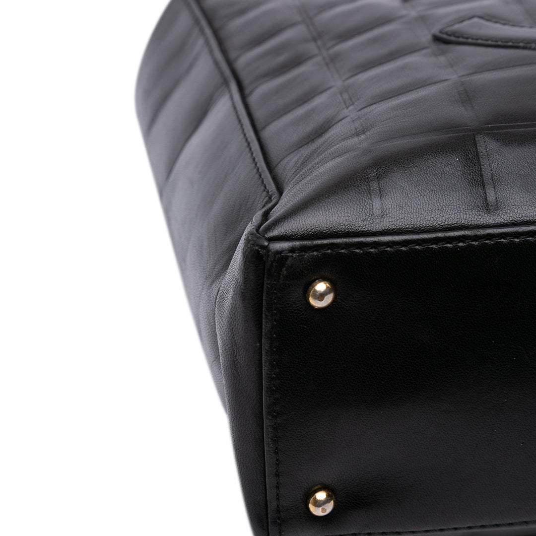 Chanel CC Choco Bar Cuir d’agneau Cabas