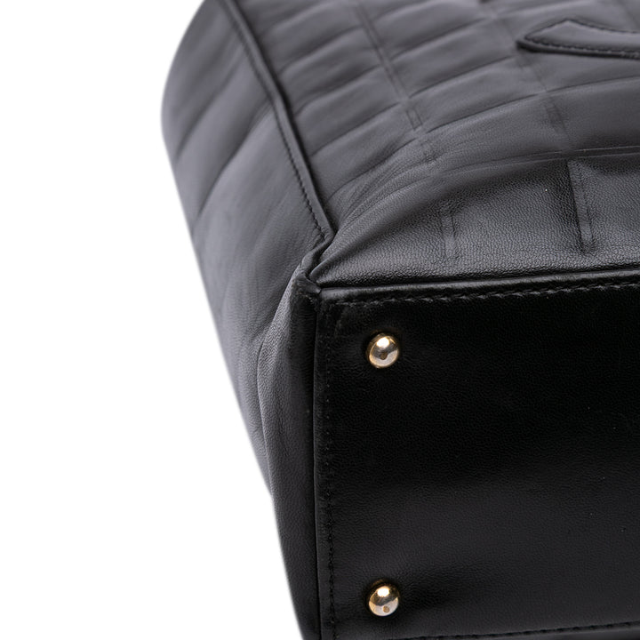 Chanel CC Choco Bar Cuir d’agneau Cabas