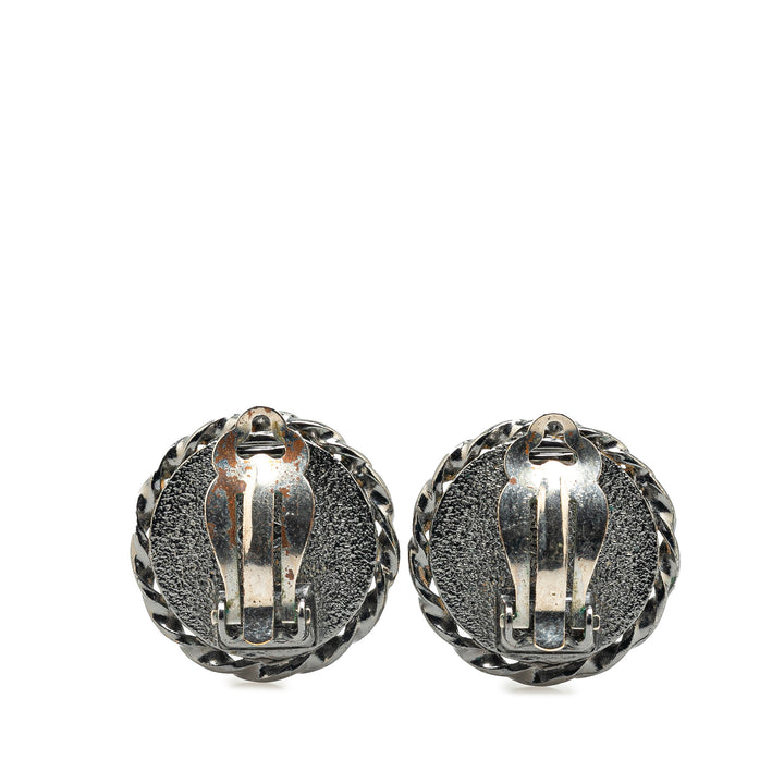 Silver Plated Mademoiselle Coco Profile Clip on Earrings Silver - Gaby Paris