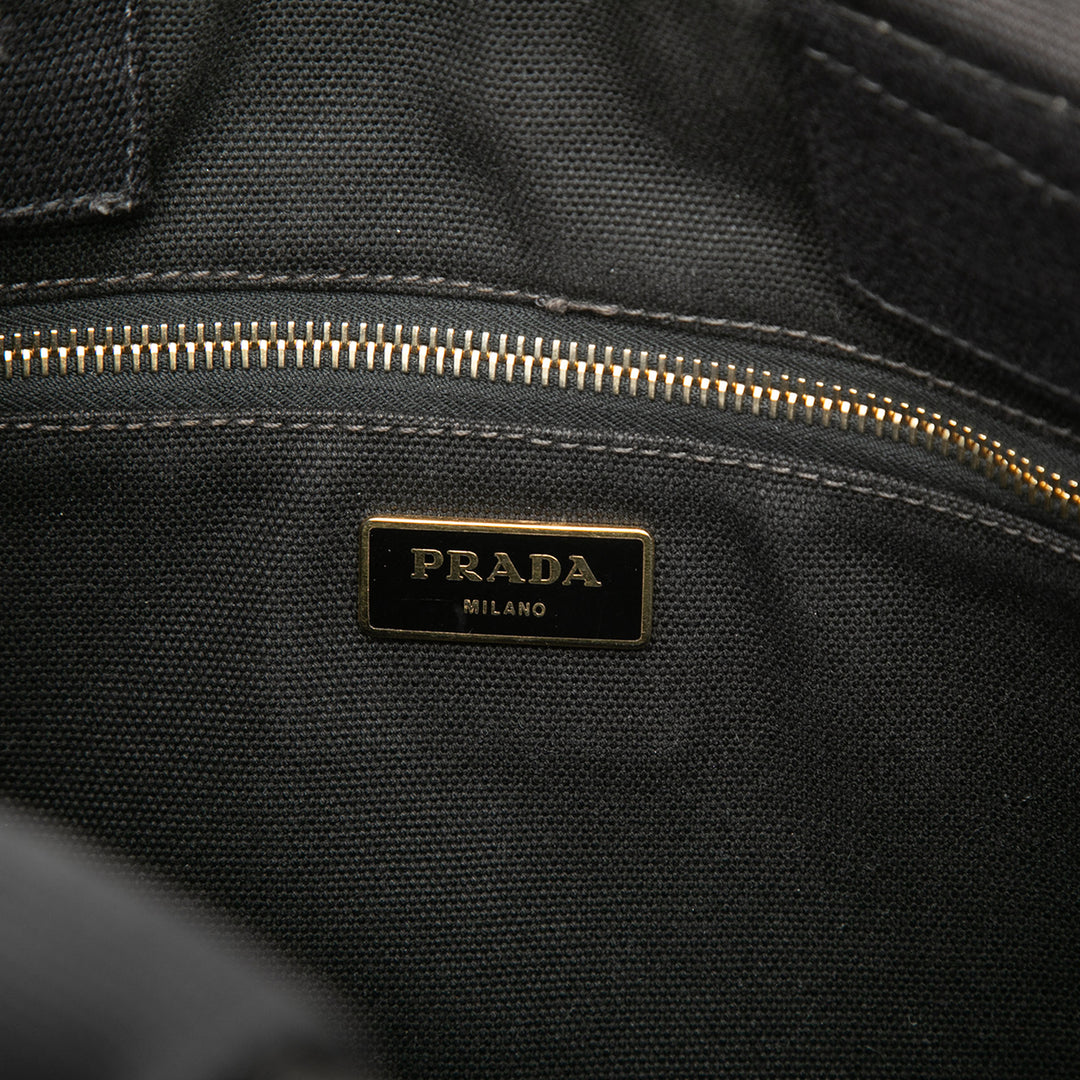 Prada Toile Canapa Logo Cabas