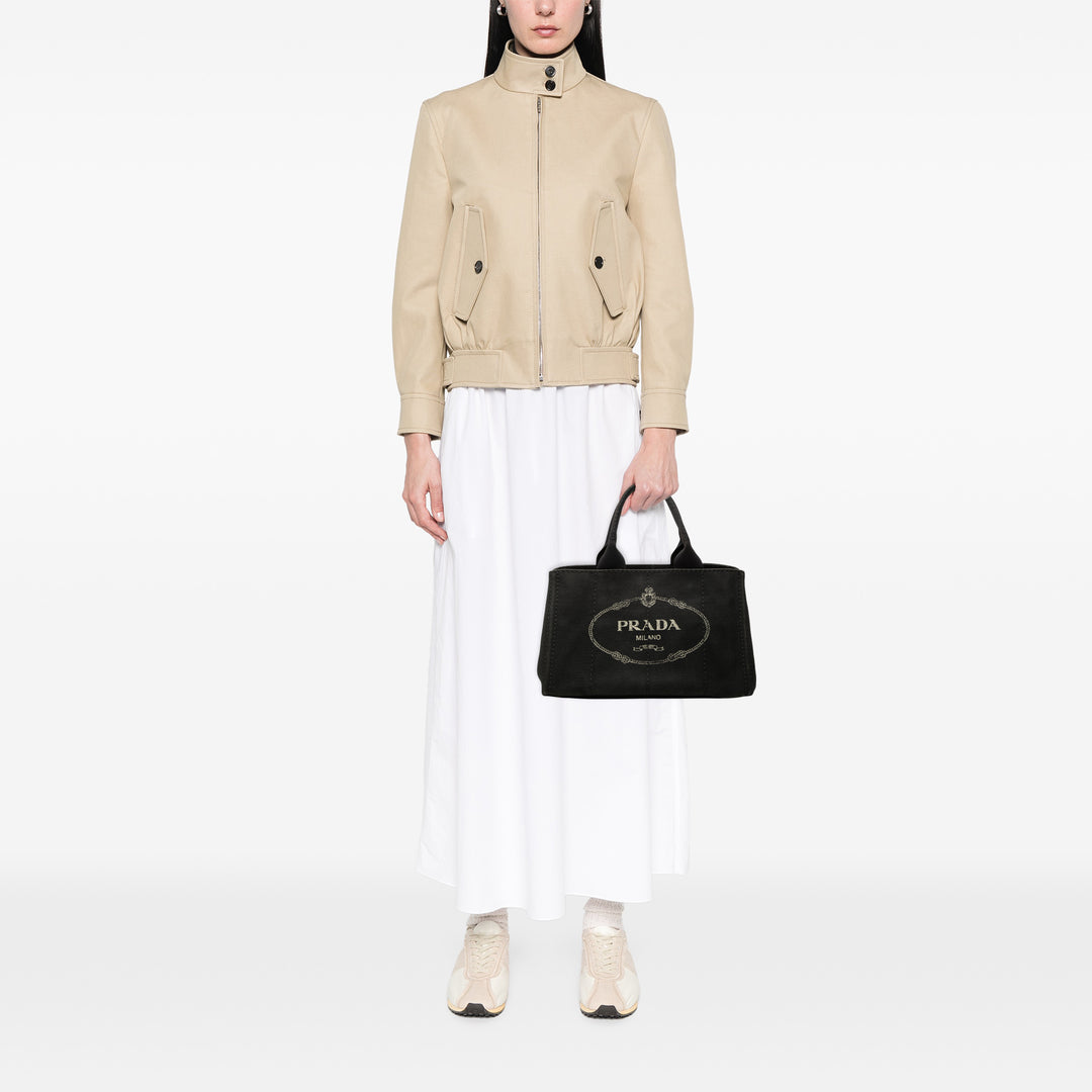Prada Toile Canapa Logo Cabas
