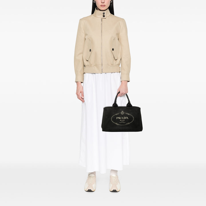 Prada Toile Canapa Logo Cabas