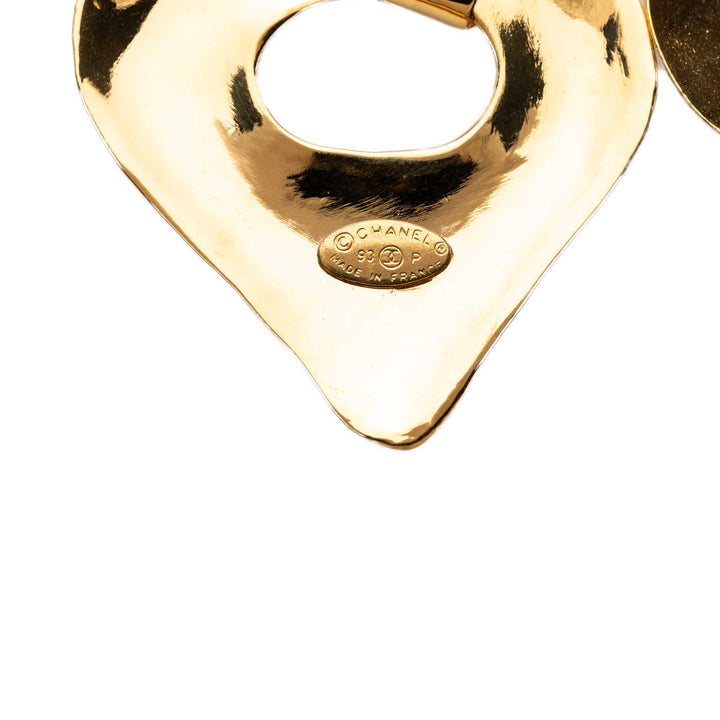 Chanel CC plaqué Double Heart Pendant Collier Métal