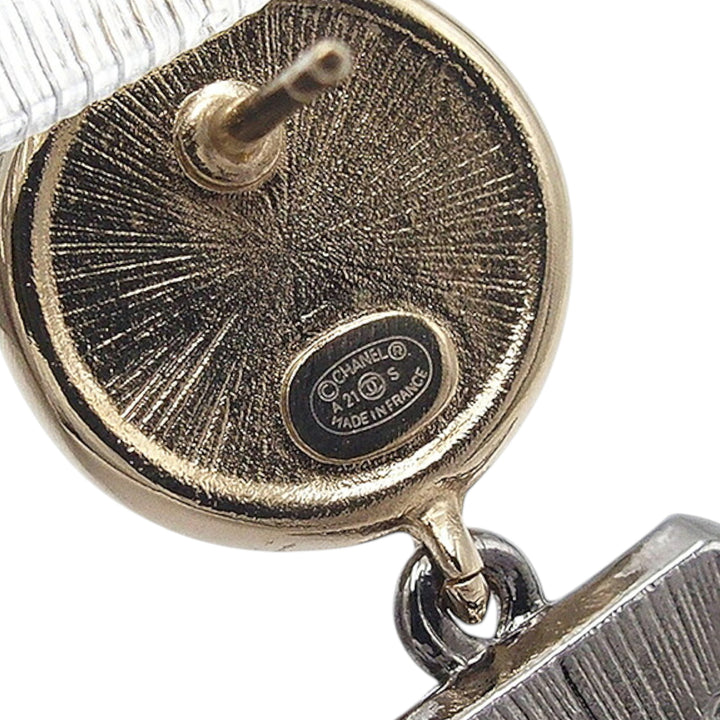 Chanel plaqué et plaqué CC Rhinestone No 5 Perfume Bottle pendantes fermoir poussette Boucles d’oreilles – GABY PARIS Authentique