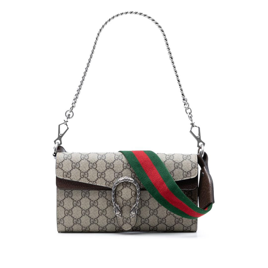 East West Dionysus à rabat Sac Petit GG Supreme Beige