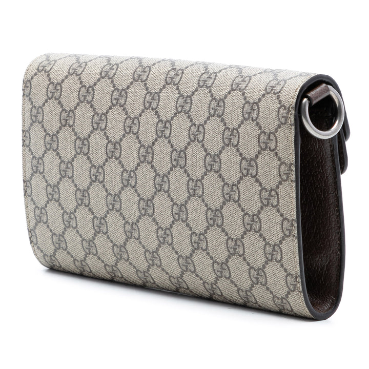 East West Dionysus à rabat Sac Petit GG Supreme Beige