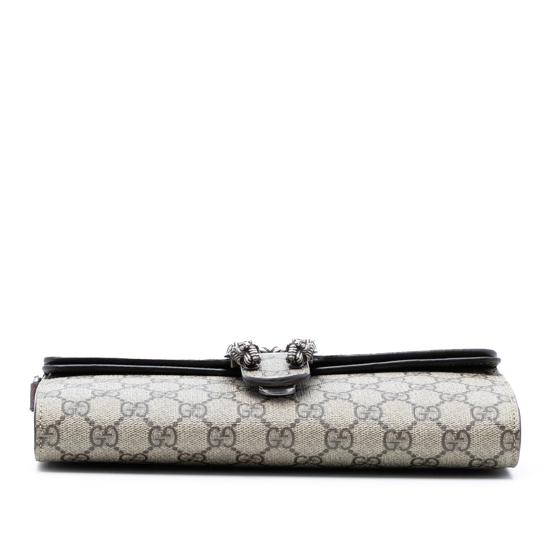 East West Dionysus à rabat Sac Petit GG Supreme Beige