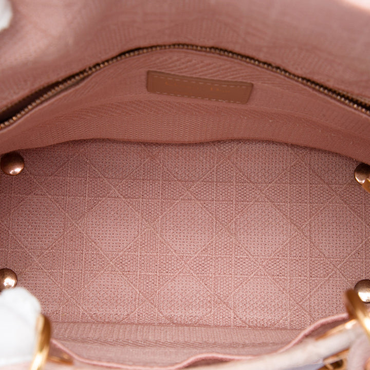 Dior Medium brodé Toile Cannage Lady D Lite