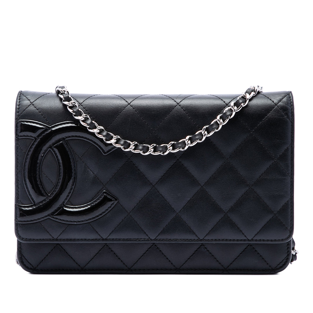 Chanel Matelassé Cambon Ligne Wallet on Chain Cuir d'agneau Noir