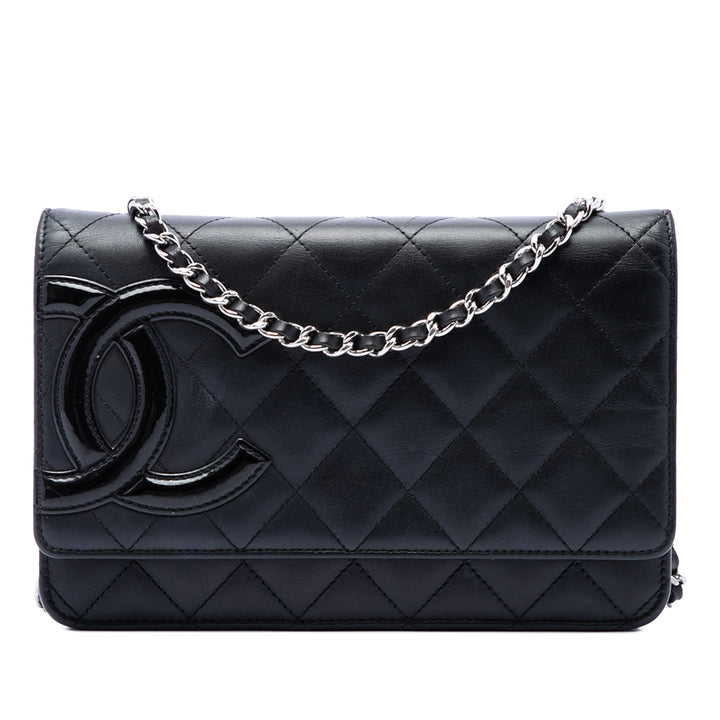 Chanel Matelassé Cambon Ligne Wallet on Chain Cuir d'agneau Noir