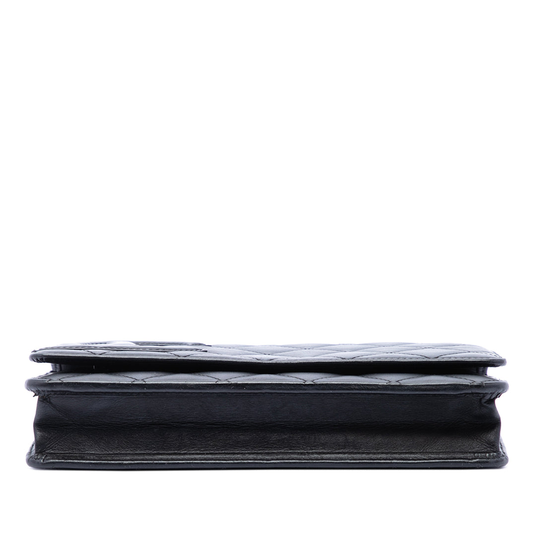 Chanel Matelassé Cambon Ligne Wallet on Chain Cuir d'agneau Noir