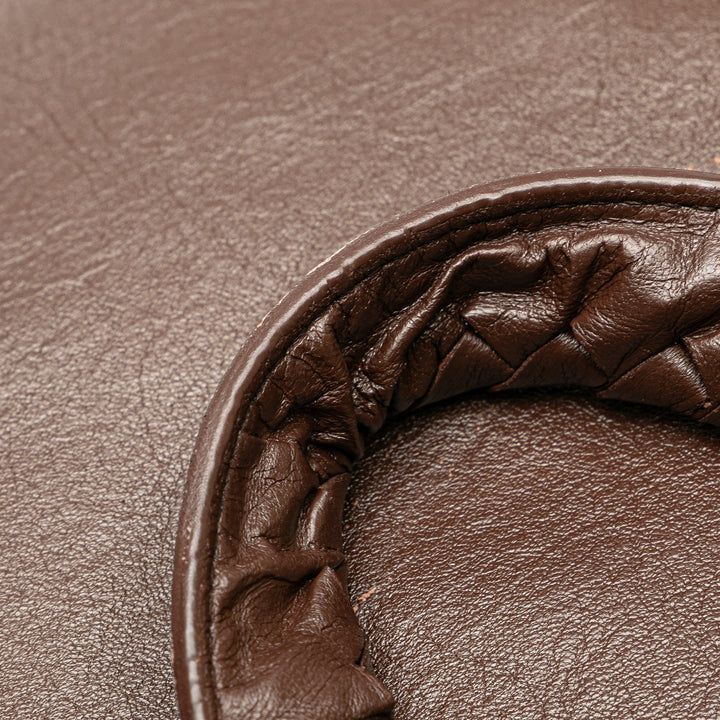 Intrecciato Trimmed Nappa Business Bag Brown - Gaby Paris