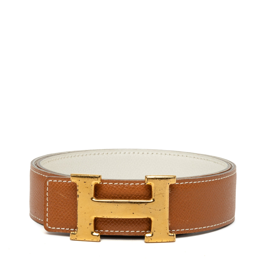 Hermès Ceinture Courchevel Constance H Réversible Marron – vue principale – GABY PARIS