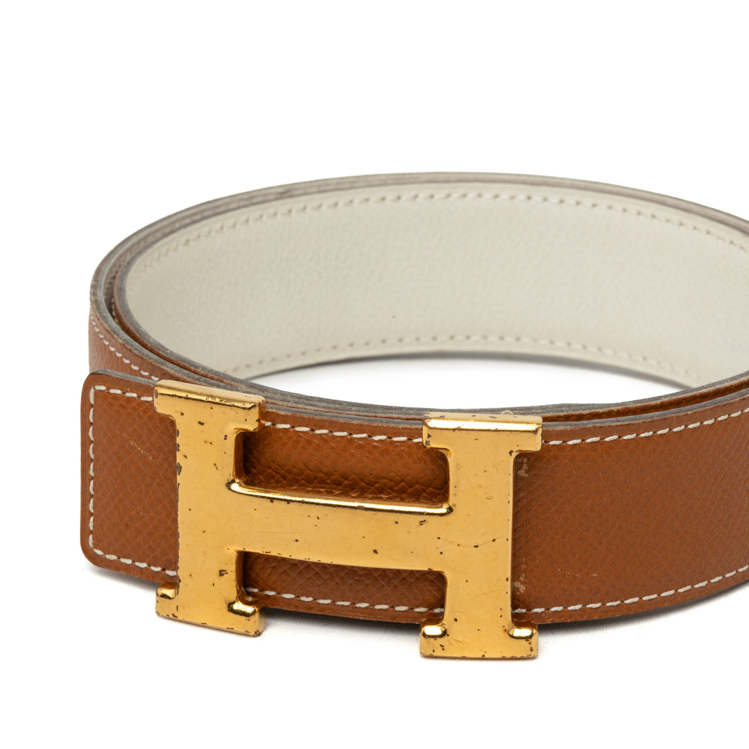 Hermès Ceinture Courchevel Constance H Réversible Marron – vue 4 – GABY PARIS
