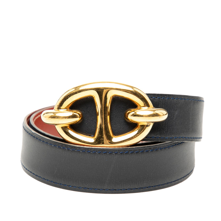 Hermès Box Veau Chaine d Ancre Reversible Belt 65