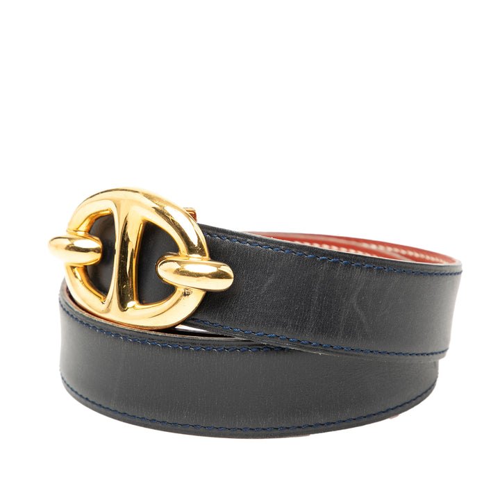 Hermès Box Veau Chaine d Ancre Reversible Belt 65