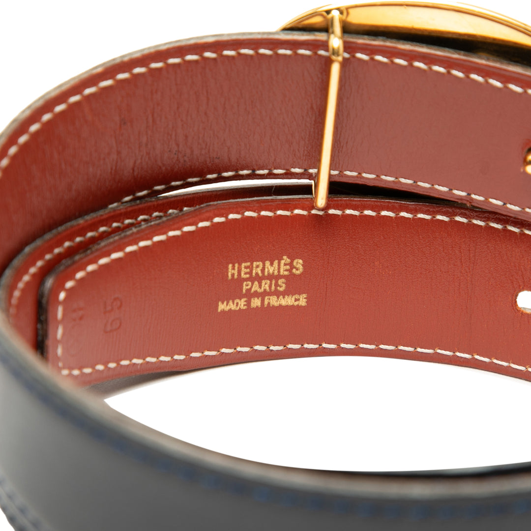 Hermès Box Veau Chaine d Ancre Reversible Belt 65