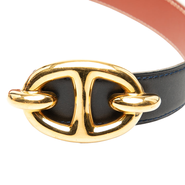 Hermès Box Veau Chaine d Ancre Reversible Belt 65