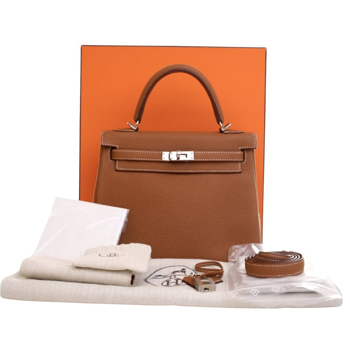 Hermès Togo Kelly II Retourne 25 Marron
