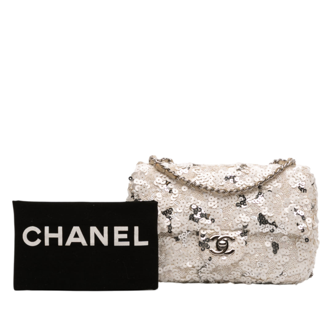 Chanel Mini Rectangular Classic Toile Sequins Simple rabat – GABY PARIS Authentique