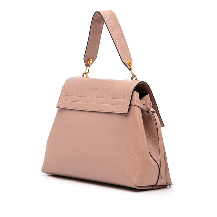 Valentino Sac à main grainé VBague à Moyen Cuir de veau grainé Marron – vue 2 – GABY PARIS