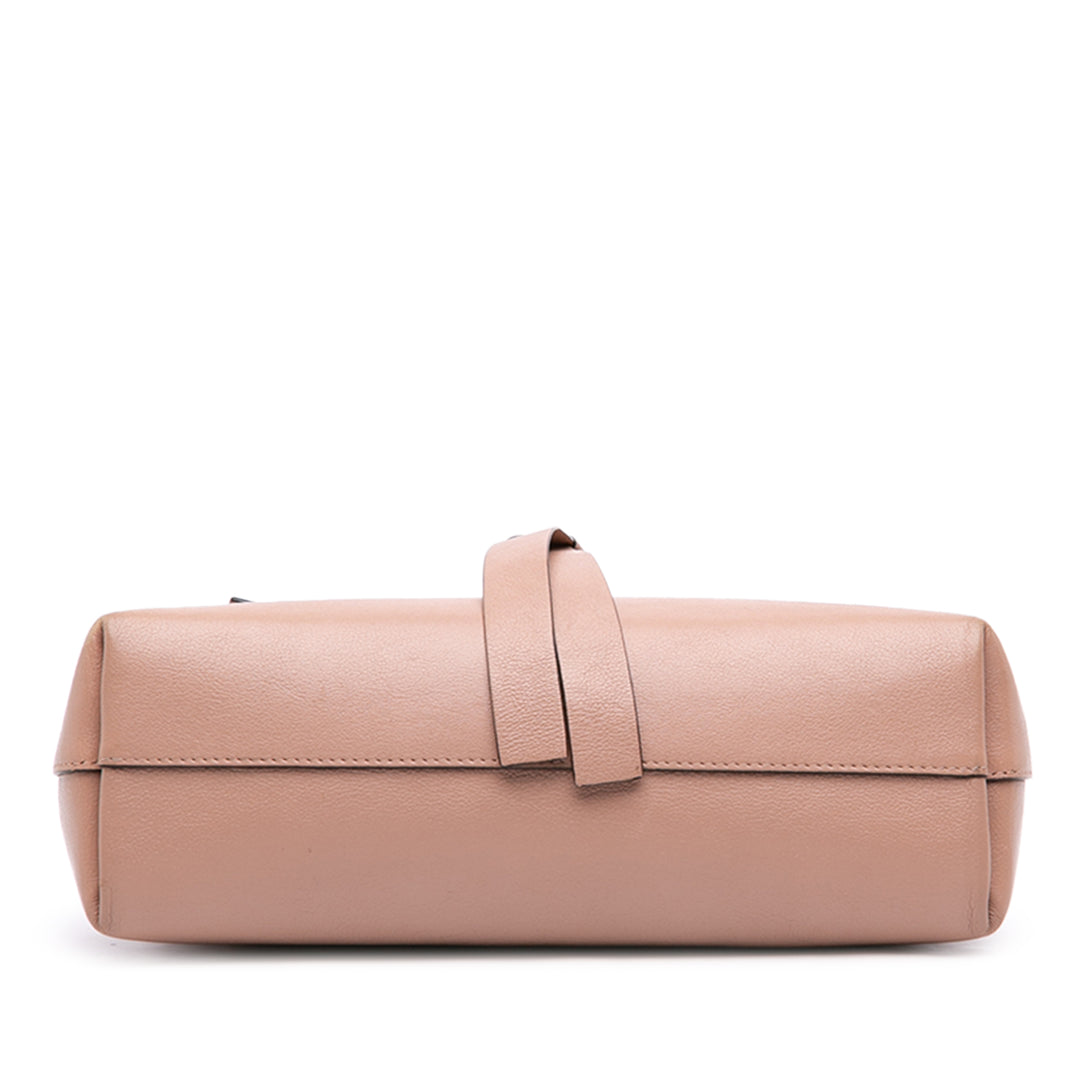 Valentino Sac à main grainé VBague à Moyen Cuir de veau grainé Marron – vue 3 – GABY PARIS