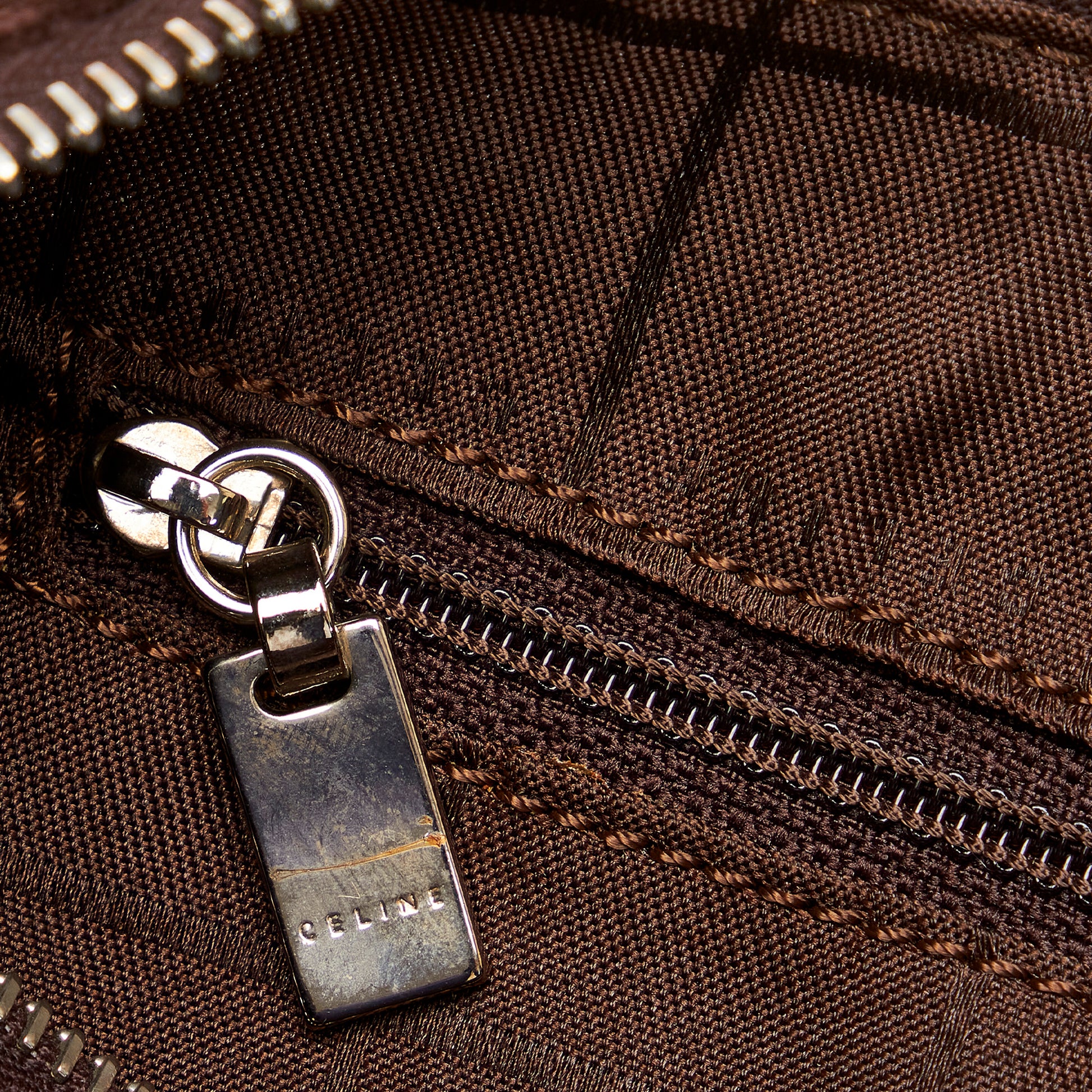 Vintage Barrel Bag Embossed Suede Medium Brown - Gaby Paris