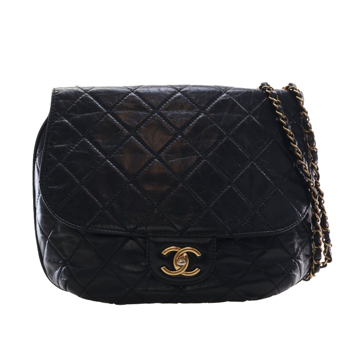 Chanel Medium Matelassé Glazed Cuir de veau Bubble CC à rabat