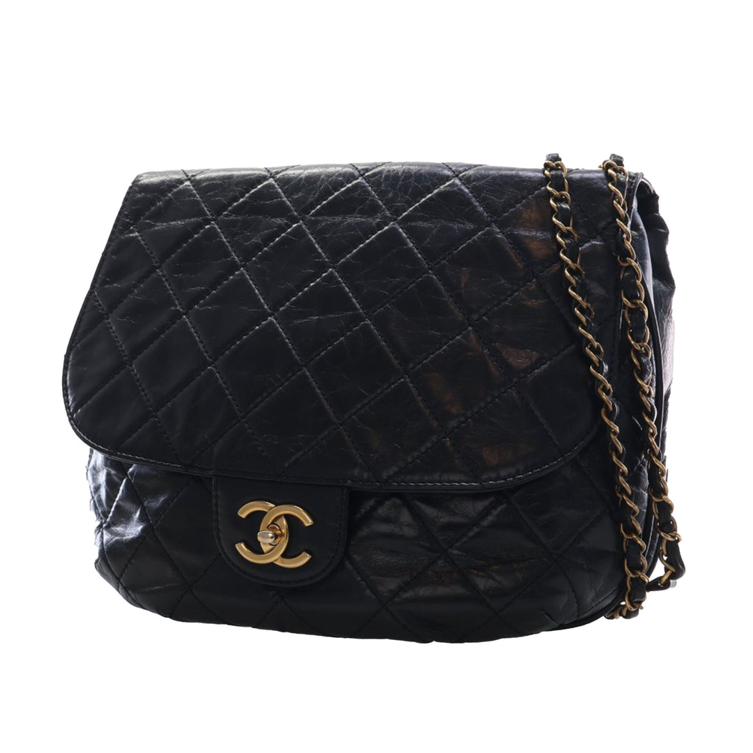 Chanel Medium Matelassé Glazed Cuir de veau Bubble CC à rabat