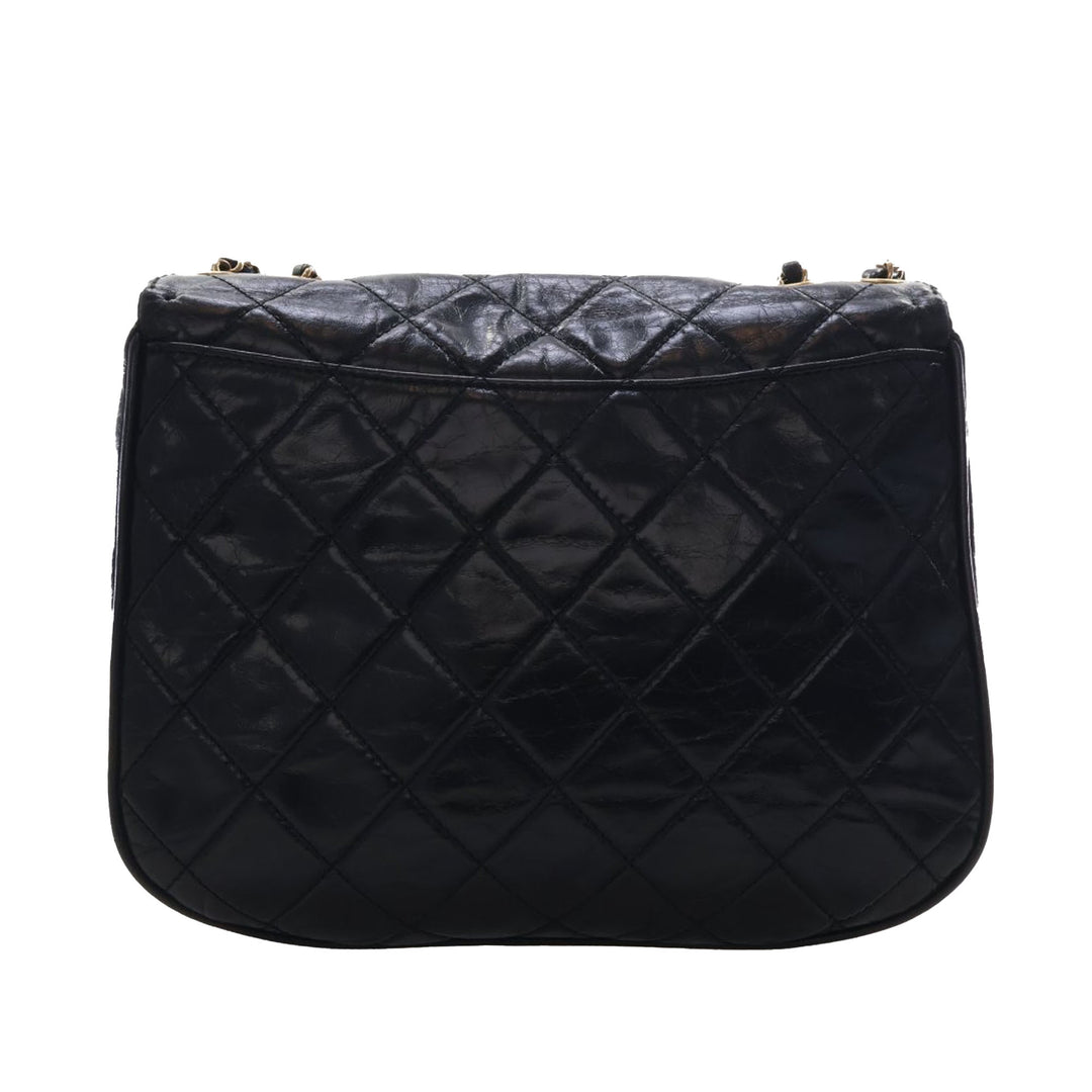 Chanel Medium Matelassé Glazed Cuir de veau Bubble CC à rabat
