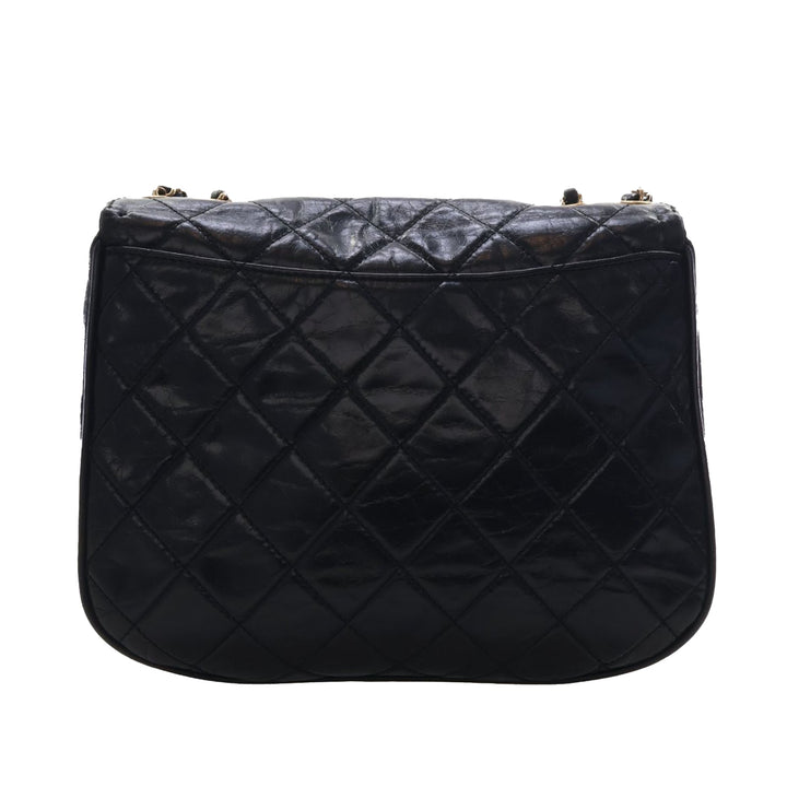 Chanel Medium Matelassé Glazed Cuir de veau Bubble CC à rabat