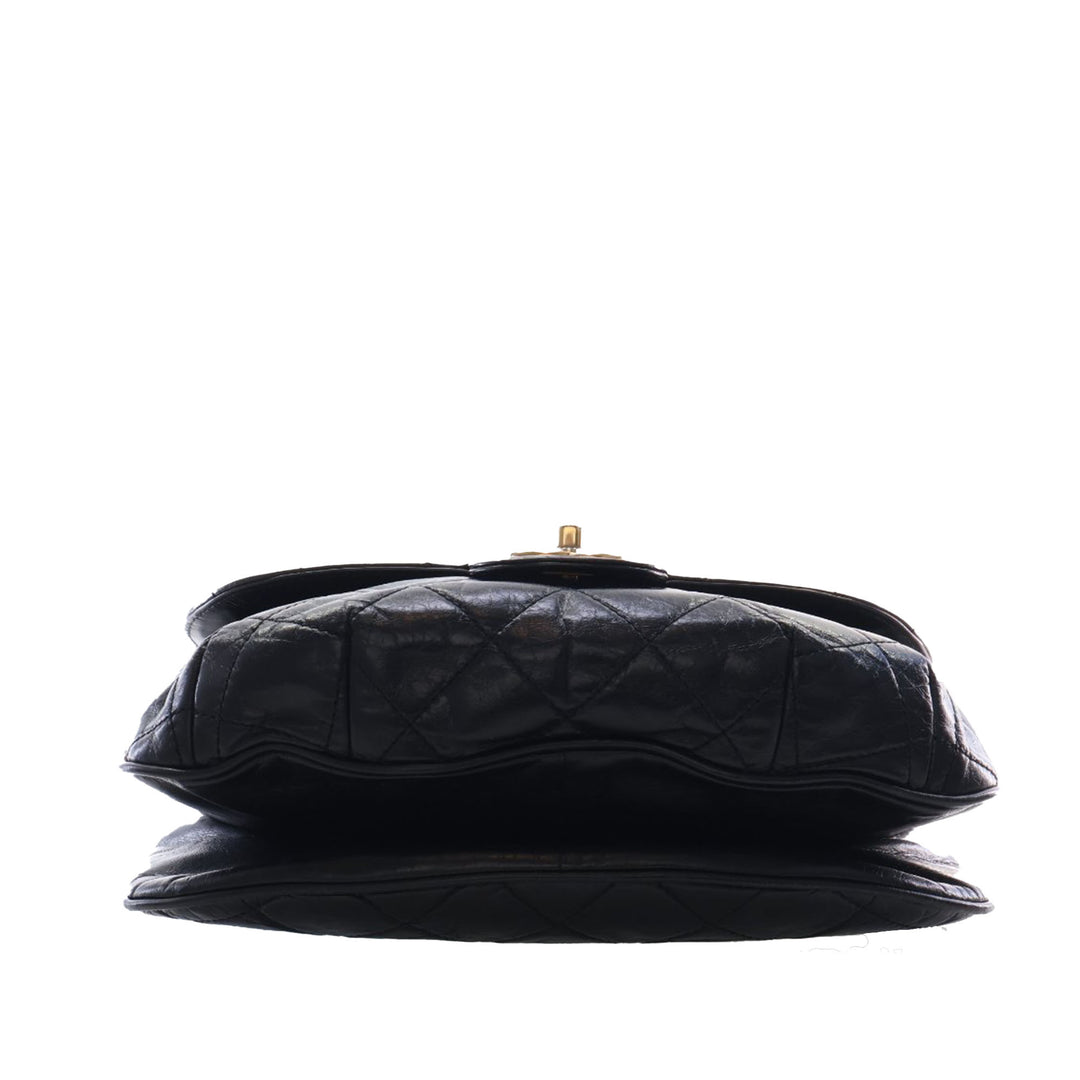 Chanel Medium Matelassé Glazed Cuir de veau Bubble CC à rabat