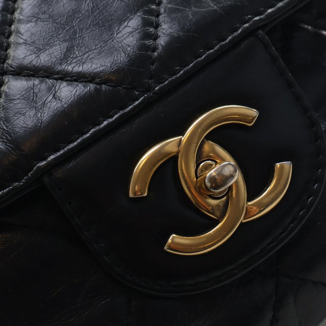 Chanel Medium Matelassé Glazed Cuir de veau Bubble CC à rabat