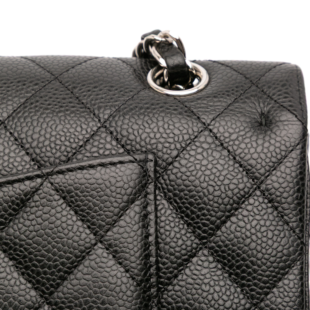 Medium Classic Caviar Double Flap Black - Gaby Paris