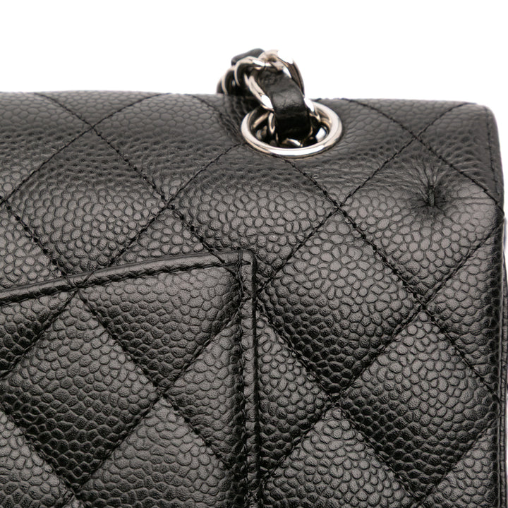 Medium Classic Caviar Double Flap Black - Gaby Paris